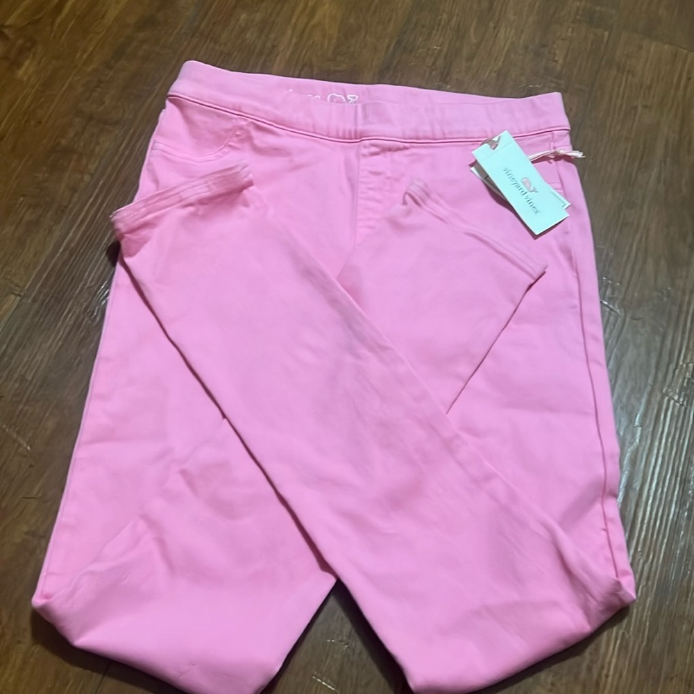 Vineyard Vines hot pink girl jeggings